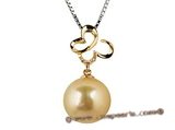 thpd017 18K yellow gold South Sea golden Pearl & Diamond pendant
